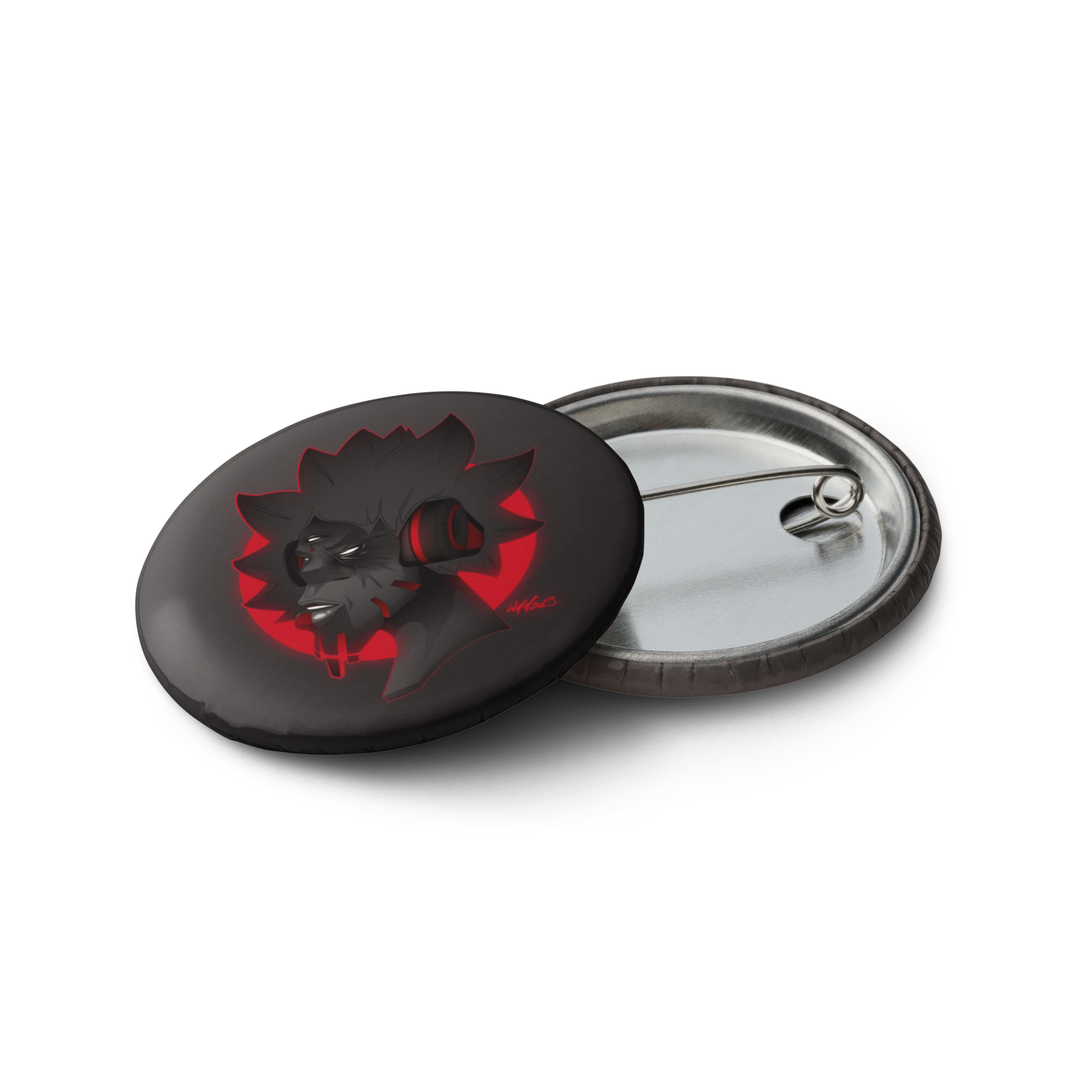 Set de 5 badges ronds aux motifs AfroSingers par Wam aux couleurs rouge, noir et blanc
