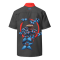 Chemise d'été rouge et grise par WAM2026 motif à fleurs bleues disponibles du 2XS au 6XL
