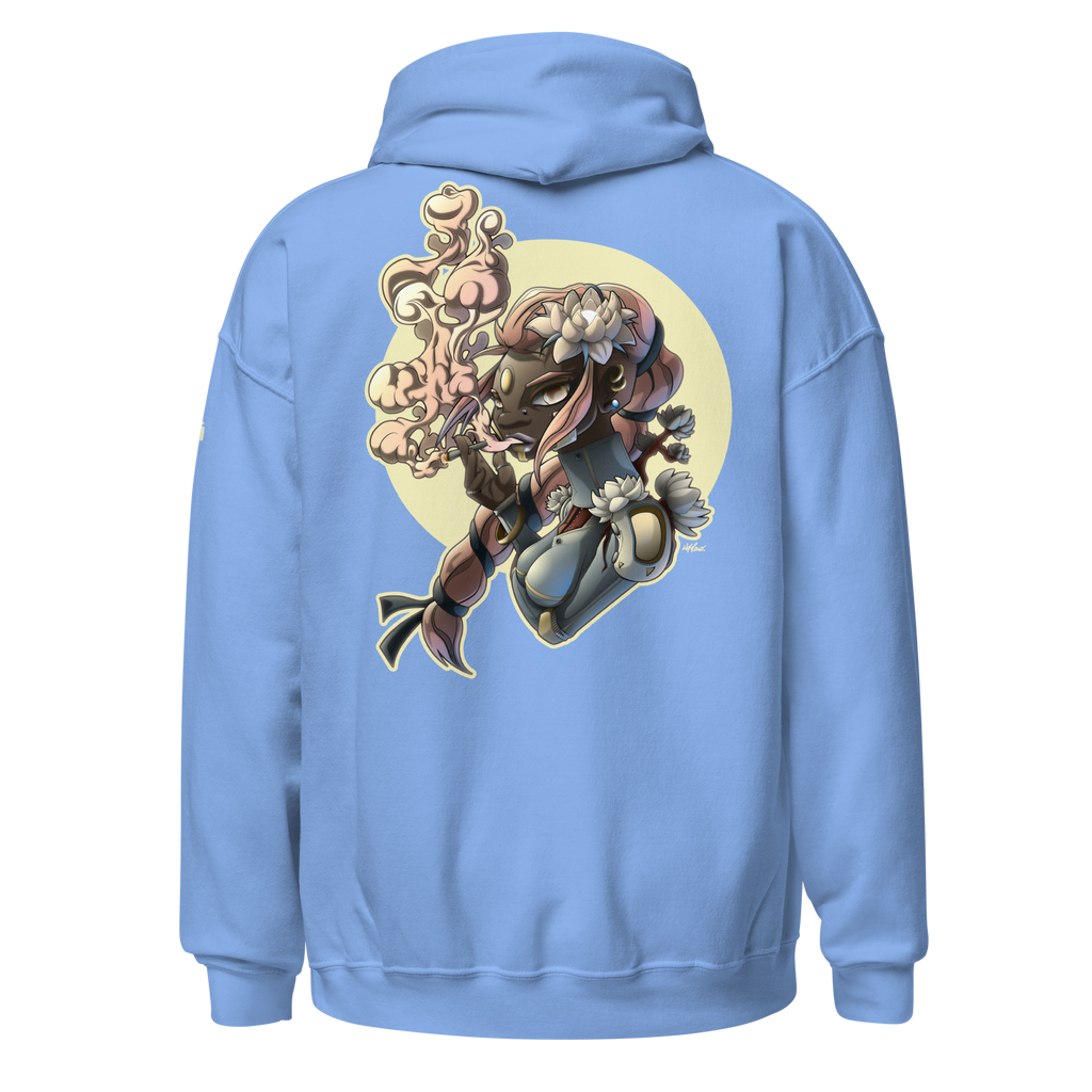 Hoodie epais bleu 50% polyester 50% coton imprimé motif SmokingGirl du S au 5XL