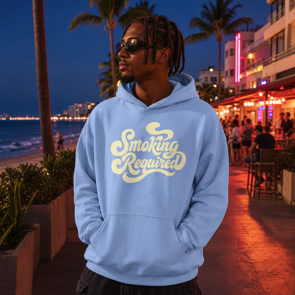 Hoodie epais bleu 50% polyester 50% coton imprimé motif SmokingGirl du S au 5XL