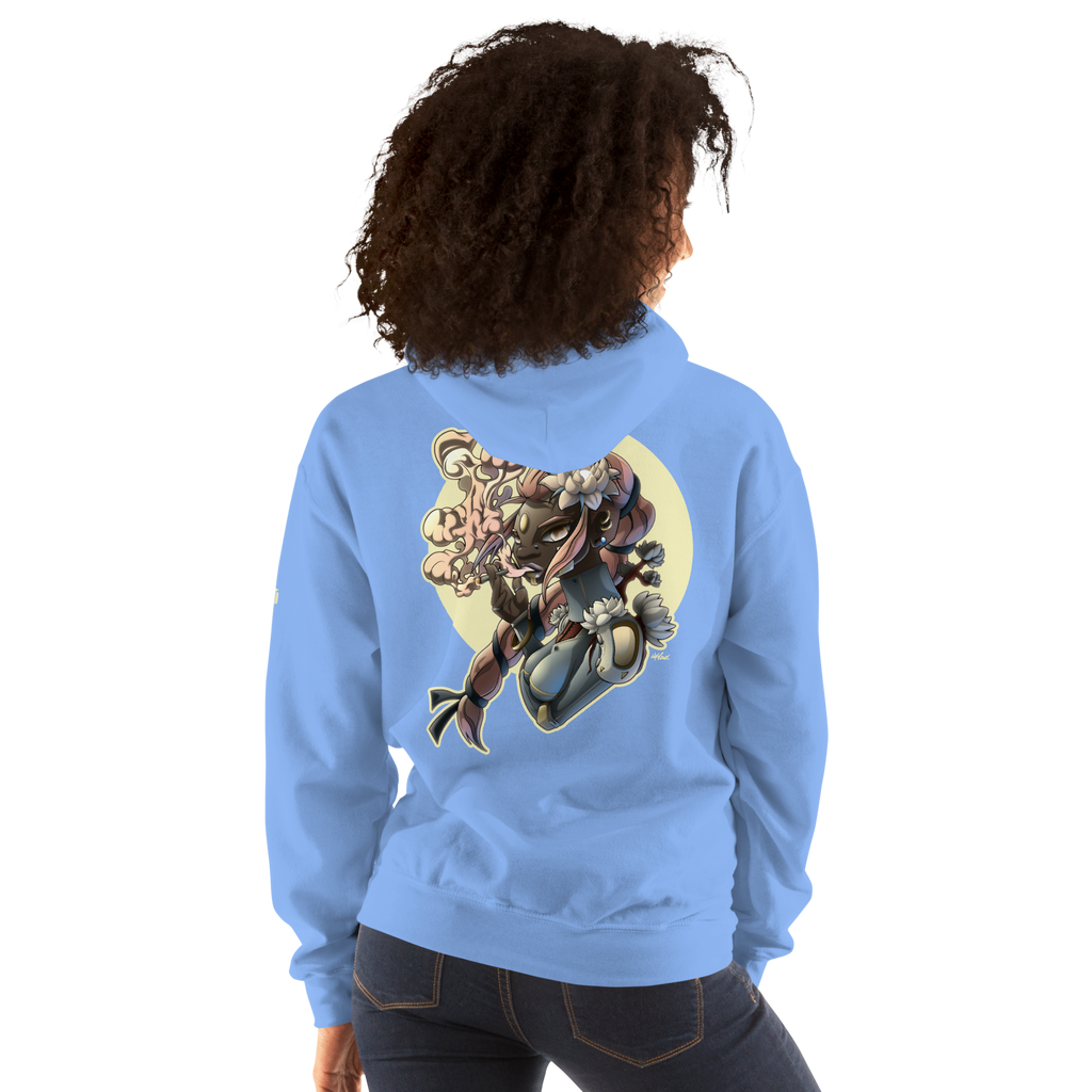 Hoodie epais bleu 50% polyester 50% coton imprimé motif SmokingGirl du S au 5XL