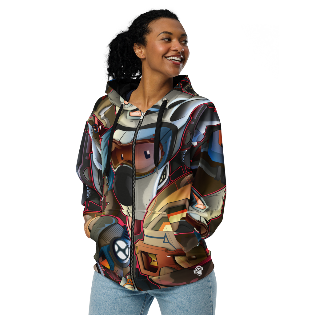 Hoodie imprimé all over motif MeltingBrain par Wam du 2XS au 5XL