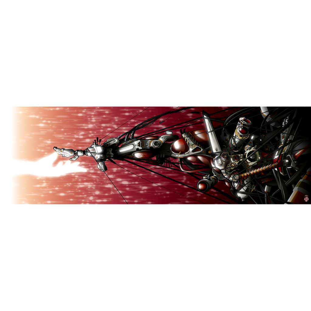 Impression d'art de l'illustration Confrontation par WAM2026 panoramique sur pvc disponible en 2 tailles