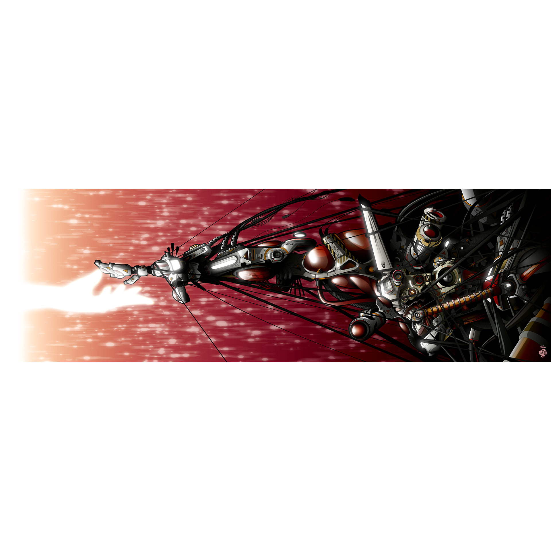 Impression d'art de l'illustration Confrontation par WAM2026 panoramique sur pvc disponible en 2 tailles