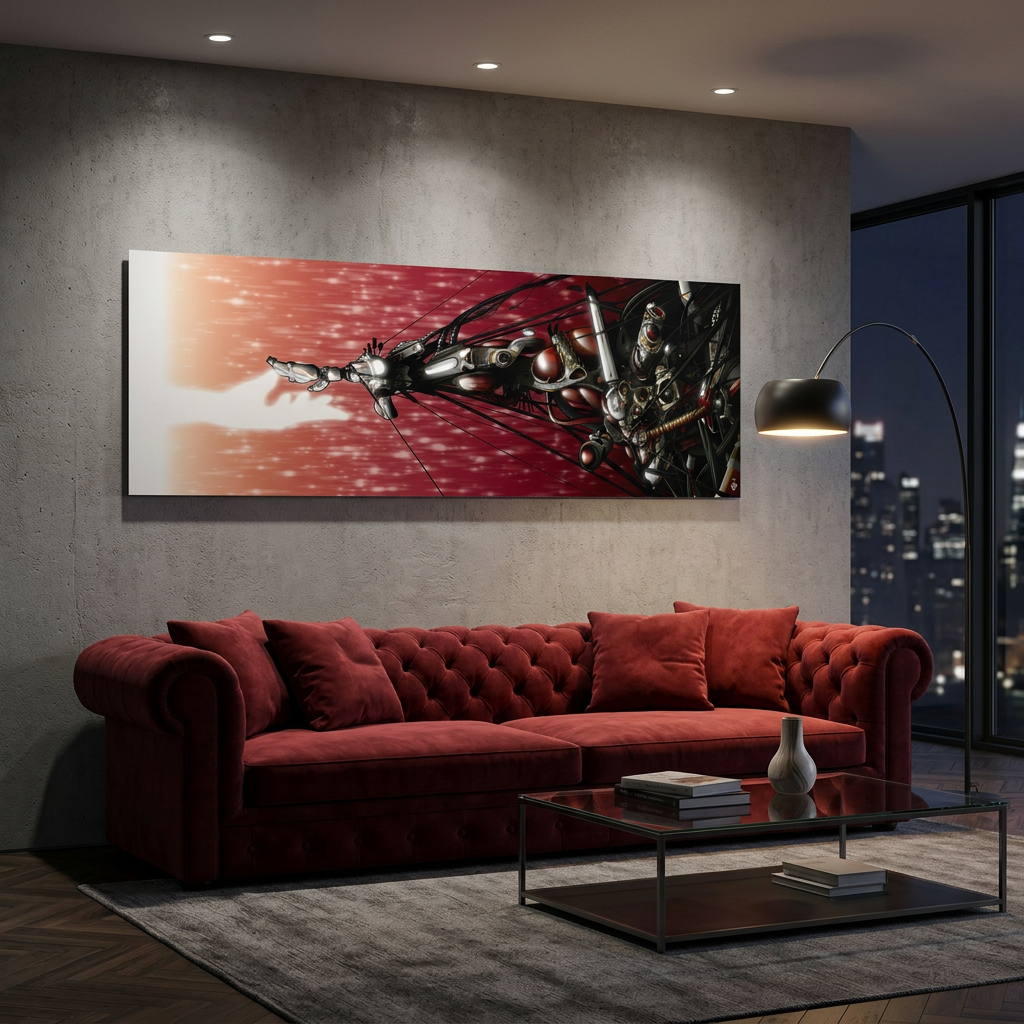 Impression d'art de l'illustration Confrontation par WAM2026 panoramique sur pvc disponible en 2 tailles