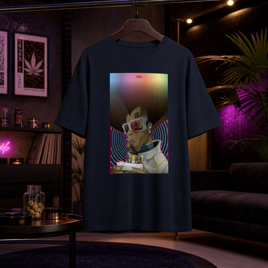 tshirt bleu marine imprimé motif theRolllingGuy du s au 5xl