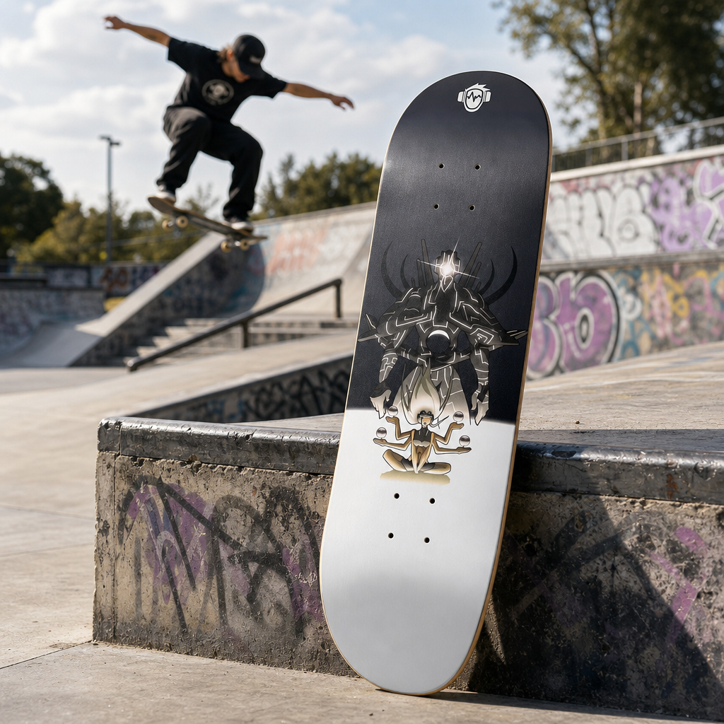 skateboard complet 8.25" trucks grip imprimé motif exclusif titan par Wam