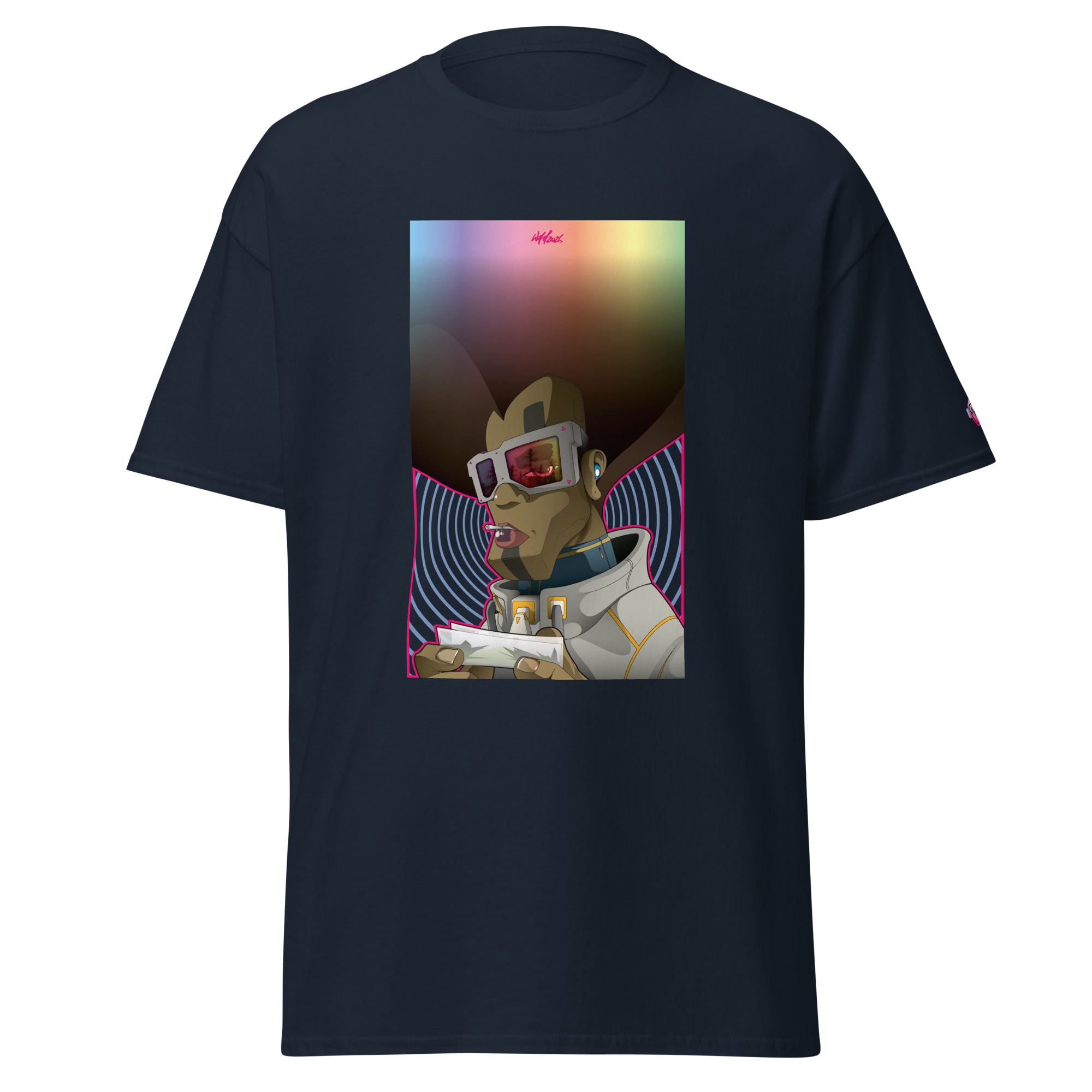 tshirt bleu marine imprimé motif theRolllingGuy du s au 5xl