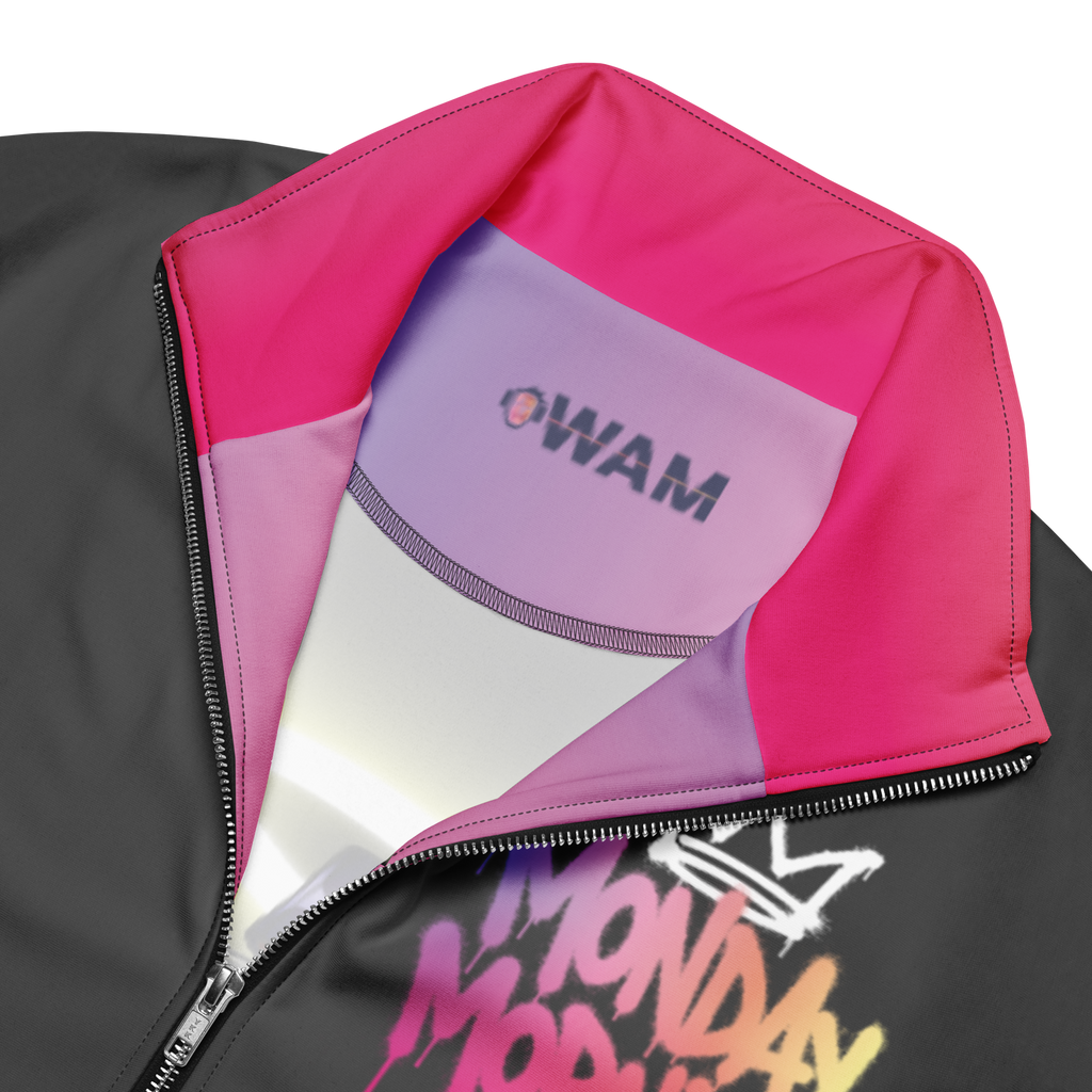 détail veste de sport imprimée motif streetart numberwam jusqu'au 5XL